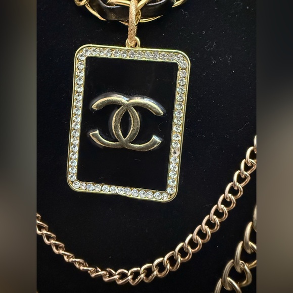 Gold and Black Statement Necklace Set - Picture 3 of 10